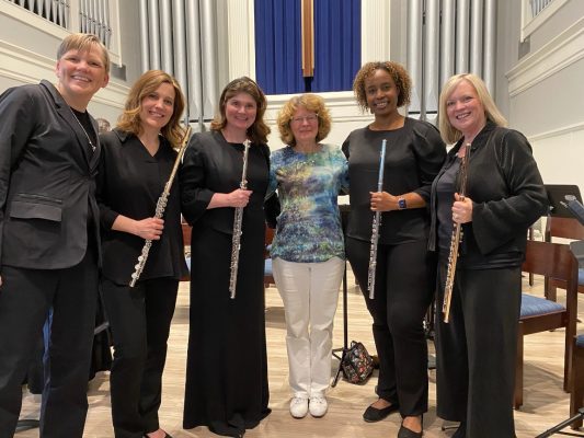 GLF Flutists with Composer Catherine McMichael